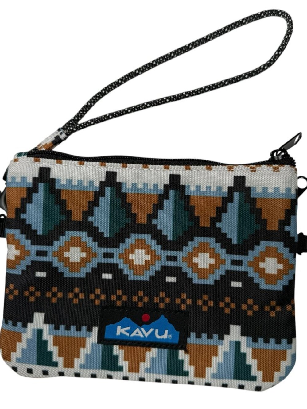 KAVU zip pouch Chevron stripe pattern.  Wristlet, Small